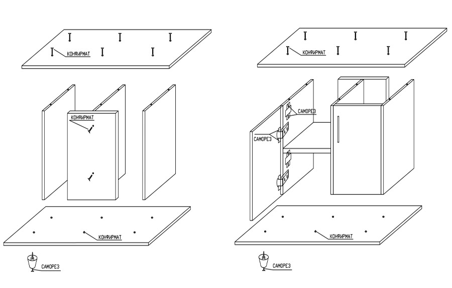 Схема сборки тумбы